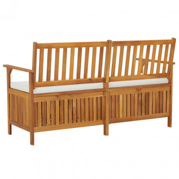 Bancă de depozitare cu pernă, 148 cm, lemn masiv de acacia - Img 8