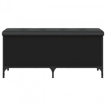 Bancă de depozitare, negru, 102x42x45 cm, lemn prelucrat - Img 4