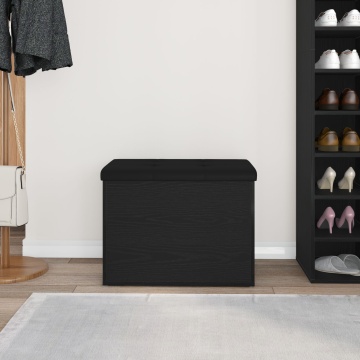 Bancă de depozitare Negru Stejar 60x40x45 cm Lemn prelucrat - Img 4