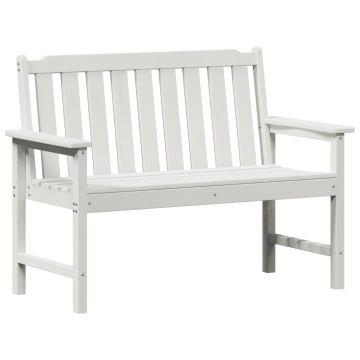 Bancă de grădină Alb 120 cm HDPE - Img 2