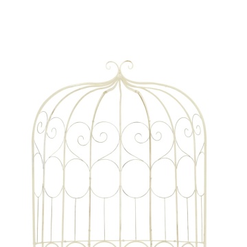 Bancă de grădină, alb vintage, 95 cm, fier - Img 4