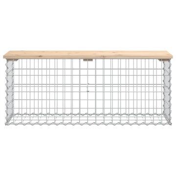 Bancă de grădină, design gabion, 103x31,5x42 cm, lemn masiv pin - Img 3