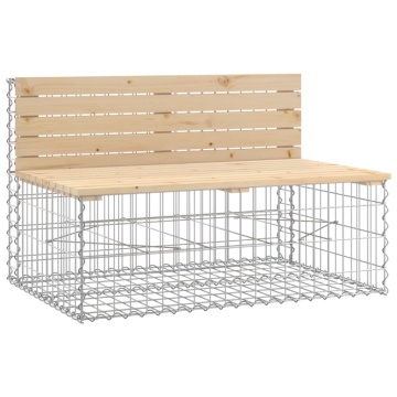Bancă de grădină, design gabion, 103x70x65cm, lemn masiv de pin - Img 2