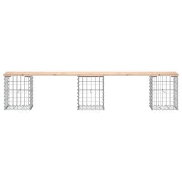 Bancă de grădină, design gabion, 203x31x42cm, lemn masiv de pin - Img 3