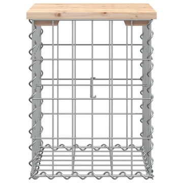 Bancă de grădină, design gabion, 33x31x42 cm, lemn masiv de pin - Img 3