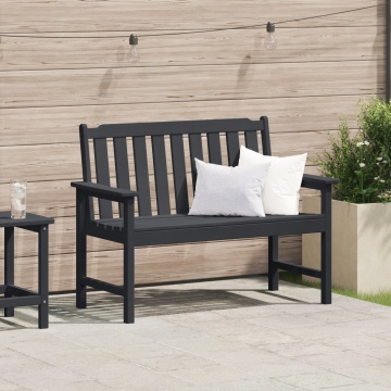 Bancă de grădină Neagră 120 cm HDPE - Img 1