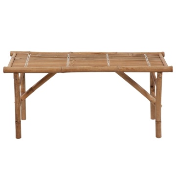 Bancă de grădină pliabilă cu pernă, 118 cm, bambus - Img 3