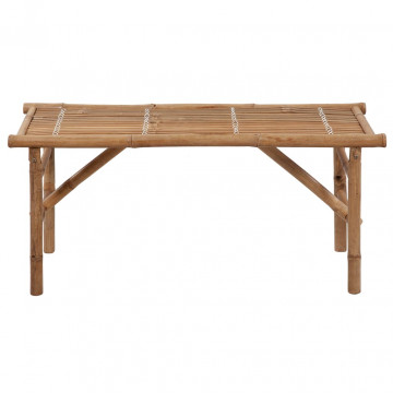 Bancă de grădină pliabilă cu pernă, 118 cm, bambus - Img 3