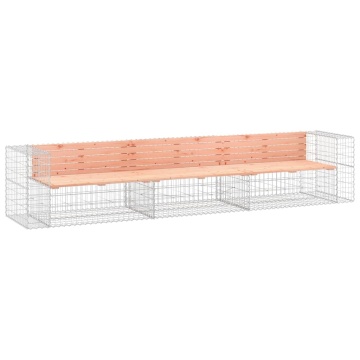 Bancă de grădină tip gabion,347x71x65,5 cm, lemn masiv Douglas - Img 2