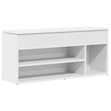 Bancă de pantofi, alb, 102x30,5x45 cm, lemn prelucrat - Img 2