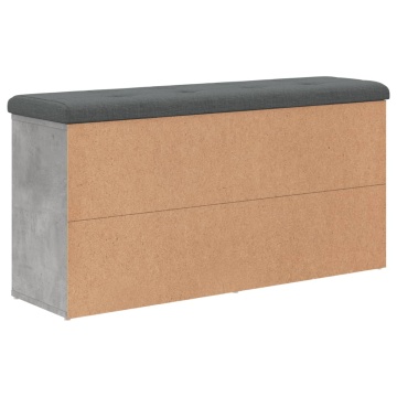 Bancă de pantofi, gri beton, 102x32x50 cm, lemn prelucrat - Img 6