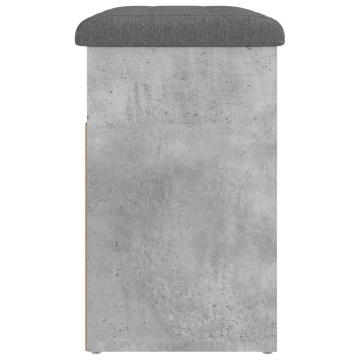 Bancă de pantofi, gri beton, 62x32x50 cm, lemn prelucrat - Img 6