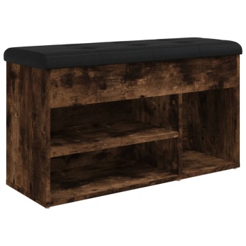 Bancă de pantofi, stejar fumuriu, 82x32x45,5 cm, lemn prelucrat - Img 2