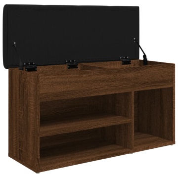 Bancă de pantofi, stejar maro, 82x32x45,5 cm, lemn prelucrat - Img 8