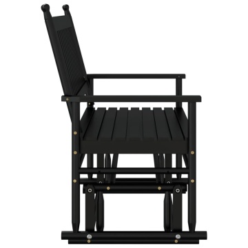 Bancă glisantă, negru, 118x70x104,5 cm, lemn masiv de plop - Img 8
