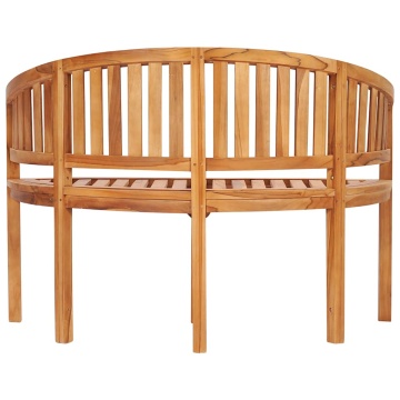 Bancă în formă de banană, 120 cm, lemn masiv de tec - Img 5
