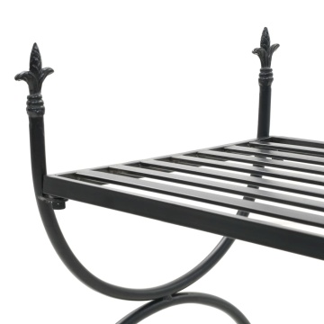 Bancă în stil vintage, negru, metal, 83x42x55 cm - Img 7