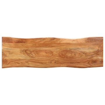 Bancă margini naturale, 110 cm, lemn masiv de acacia și oțel - Img 3