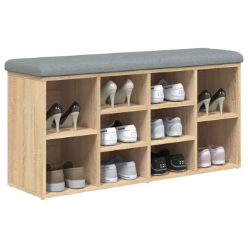 Bancă pentru pantofi stejar sonoma 102x32x50 cm lemn prelucrat - Img 4