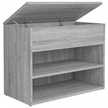Bancă pentru pantofi stejar sonoma 60x30x45 cm lemn prelucrat - Img 2