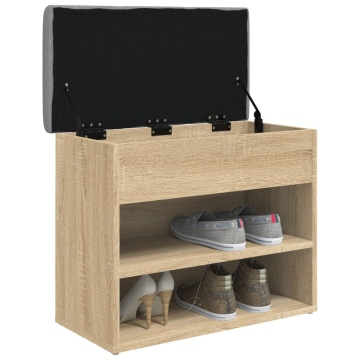 Bancă pentru pantofi stejar sonoma 62x32x50 cm lemn prelucrat - Img 4