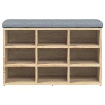 Bancă pentru pantofi stejar sonoma 82x32x50 cm lemn prelucrat - Img 8