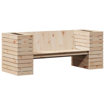 Banchetă cu jardiniere, 167,5x60x65 cm, lemn masiv de pin - Img 2