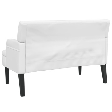 Banchetă cu spătar, alb, 112x65,5x75 cm piele ecologică - Img 8