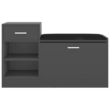 Banchetă pantofar, gri, 94,5x31x57 cm, lemn prelucrat - Img 3