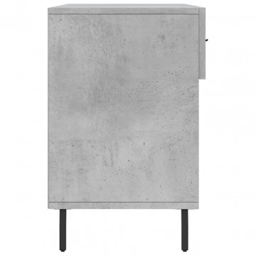 Bancheta pantofar, gri beton, 102x35x55 cm, lemn prelucrat - Img 6