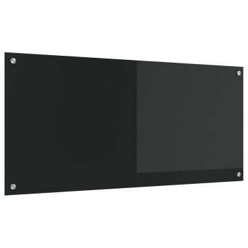 Baterie de bucătărie Neagră 110x50x0,6 cm din Sticlă Temperată - - Img 2