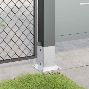 Baze stâlp pătrate 12 buc Argintiu 81x81 mm Oțel galvanizat - Img 3