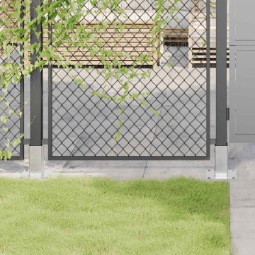 Baze stâlp pătrate 4 buc Argintiu 71x71 mm Oțel galvanizat - Img 1