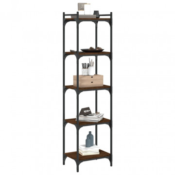 Bibliotecă 5 niveluri, stejar maro 40x30x154 cm, lemn prelucrat - Img 3