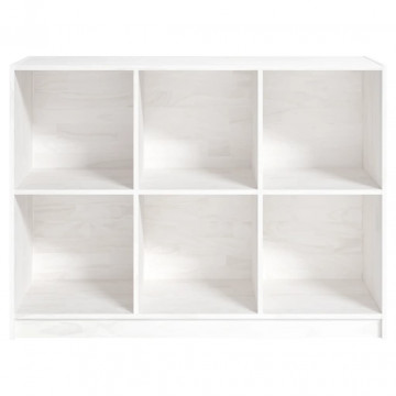 Bibliotecă, alb, 104x33x76 cm, lemn masiv de pin - Img 8