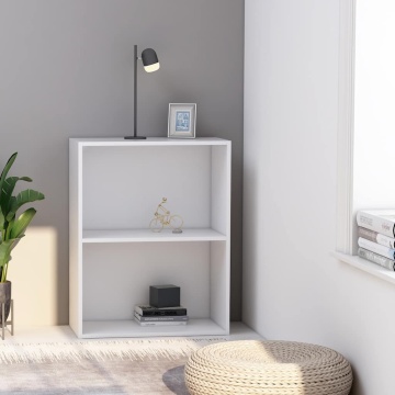 Bibliotecă, alb, 60x30x76,5 cm, lemn prelucrat - Img 1