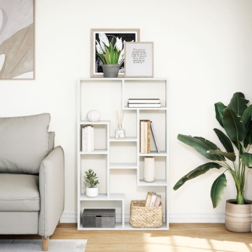 Bibliotecă, alb, 72x20x120 cm, lemn prelucrat - Img 3