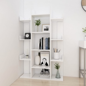 Bibliotecă, alb, 86x25,5x140 cm, PAL - Img 3