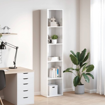 Bibliotecă, alb extralucios, 40x30x189 cm, lemn prelucrat - Img 3
