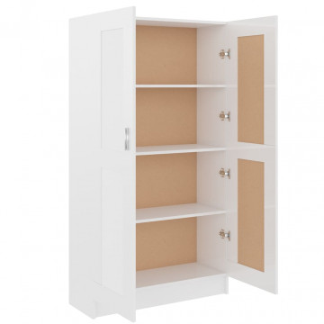 Bibliotecă, alb extralucios, 82,5 x 30,5 x 150 cm, PAL - Img 8