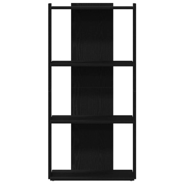 Bibliotecă cu 3 niveluri, negru, 60x30x120 cm, lemn prelucrat - Img 4