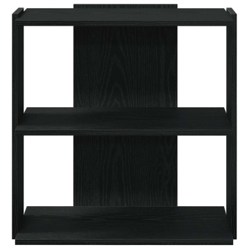 Bibliotecă cu 3 niveluri, negru, 60x30x60 cm, lemn prelucrat - Img 4