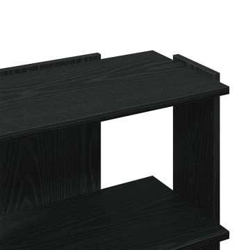 Bibliotecă cu 3 niveluri, negru, 60x30x60 cm, lemn prelucrat - Img 6