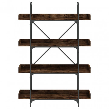 Bibliotecă cu 4 niveluri, stejar fumuriu, 100x33x145,5 cm, lemn - Img 4