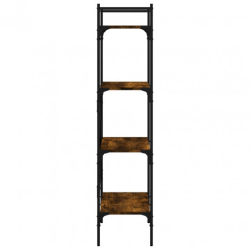 Bibliotecă cu 4 niveluri, stejar fumuriu, 56x31,5x138,5 cm lemn - Img 8