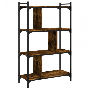 Bibliotecă cu 4 niveluri, stejar fumuriu, 76x32x123 cm, lemn - Img 2