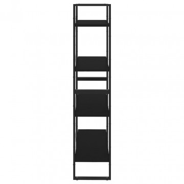 Bibliotecă cu 4 rafturi, negru, 80x30x140 cm, PAL - Img 5