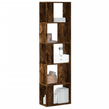 Bibliotecă cu 5 niveluri stejar fumuriu 45x23,5x162,5 cm lemn - Img 1