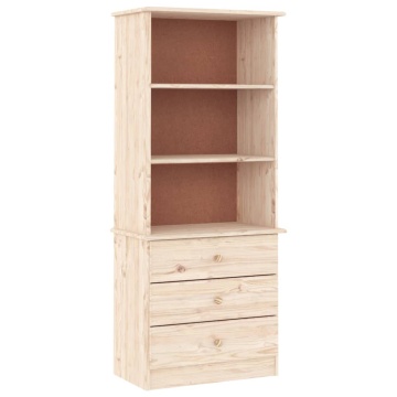 Bibliotecă cu sertare „ALTA”, 60x35x142 cm, lemn masiv de pin - Img 2