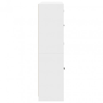 Bibliotecă cu uși, alb, 136x37x142 cm, lemn prelucrat - Img 7